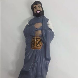 4" Dolfi Nativity Man w Lantern Figure • minor chip on lantern • Christmas decor